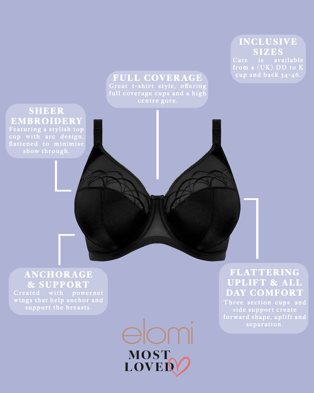 ELOMI CATE UNDERWIRE FULL CUP BRA